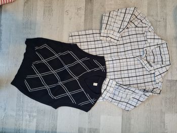 Pull sans manche avec chemise