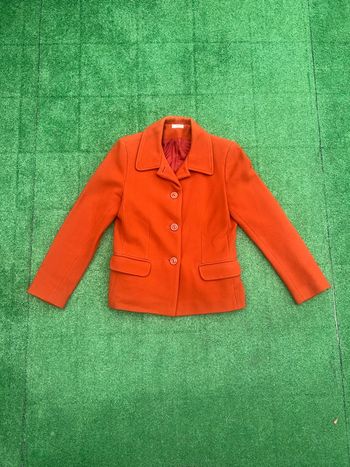 Veste orange Camaïeu made in France – laine 80% T1 (36/38) – 60 x 40 cm