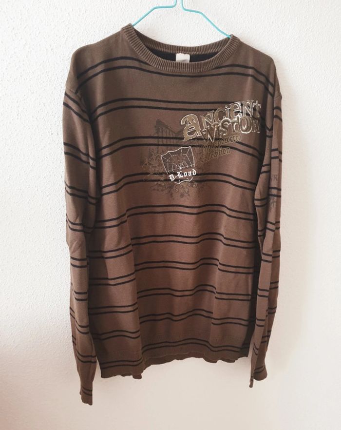 Pull brun homme rayure - photo numéro 2