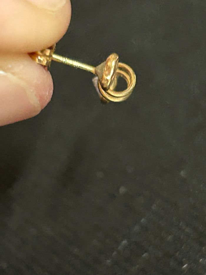 Jolie paire de boucles d’oreilles «cœur » ressort en or 18 carats femme TBE - photo numéro 4