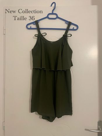 Combishort New Collection à bretelles vert kaki taille 36 - Neuve