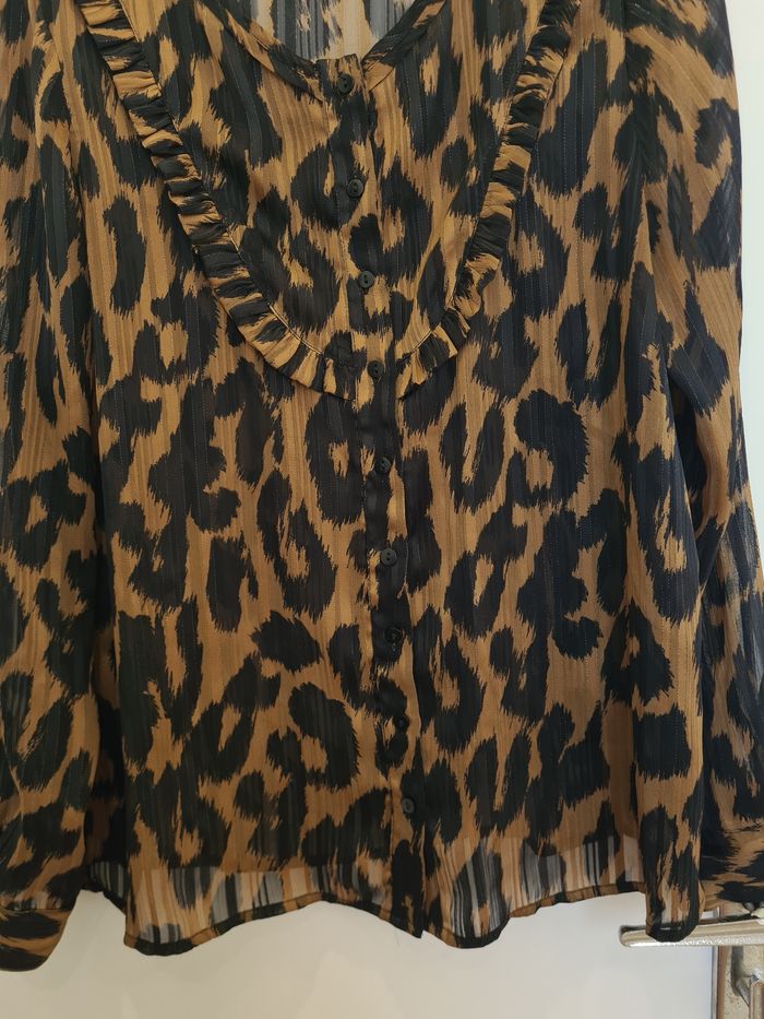 Chemisier blouse mango taille S - motif léopard - photo numéro 7
