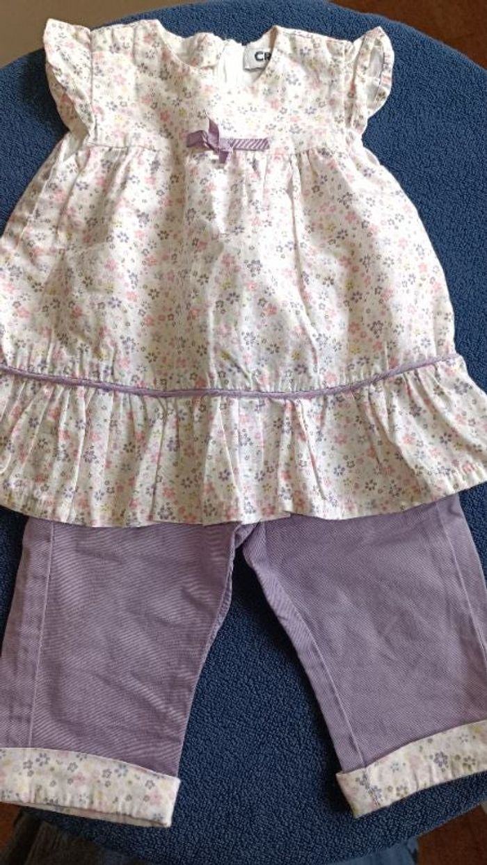 Ensemble blouse + pantalon, Creeks, 1 mois