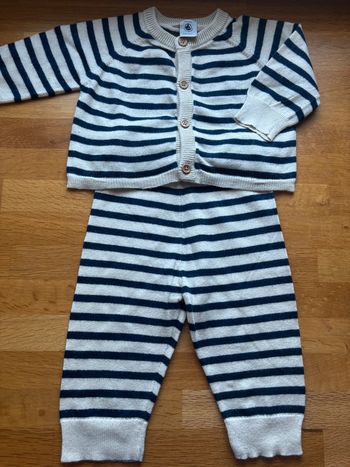 Bel ensemble laine petit bateau 6 mois garçon
