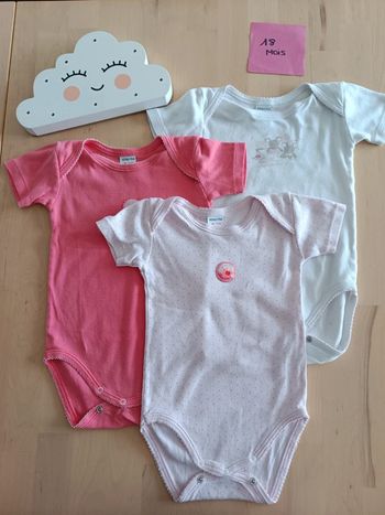 Lot de 3 bodies 18 mois / 80cm