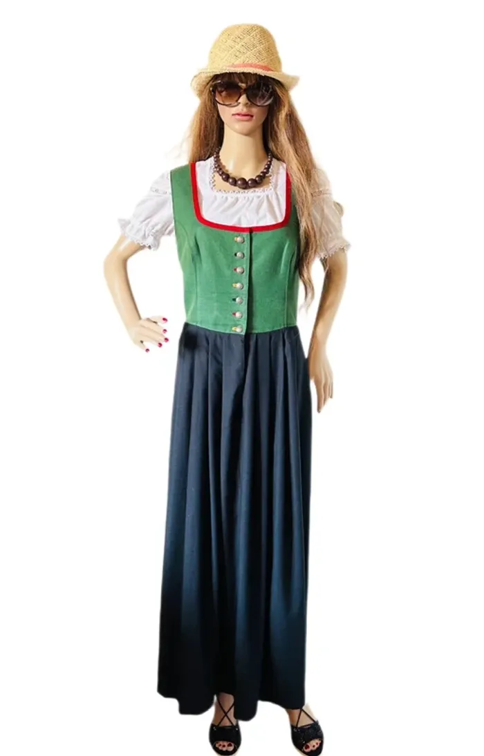 🌿💐Robe vintage traditionnelle Dirndl XL/42 cottagecore Oktoberfest Trachten Austrian long dress💐🌿 - photo numéro 5