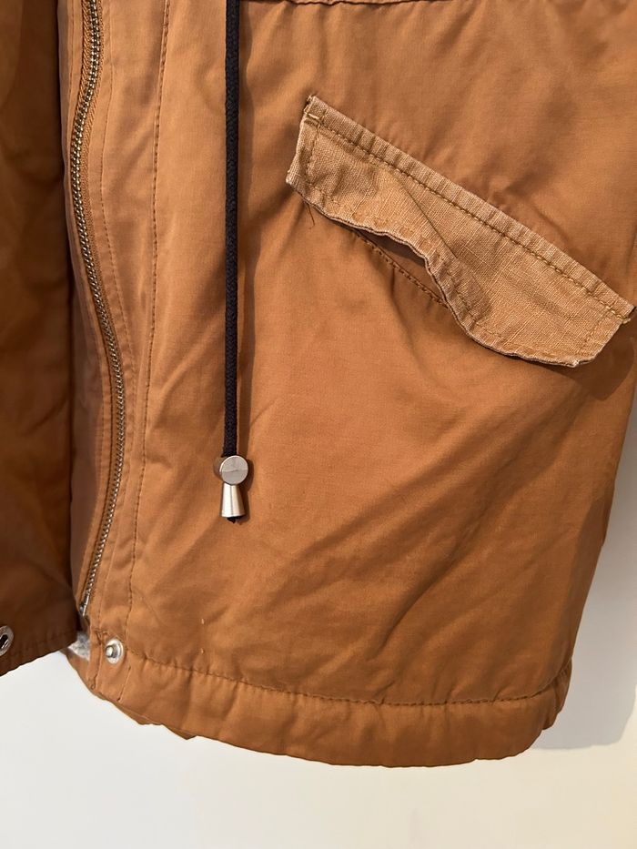 Manteau marron intérieur chaud capuche fourrure Etam 38 - photo numéro 3