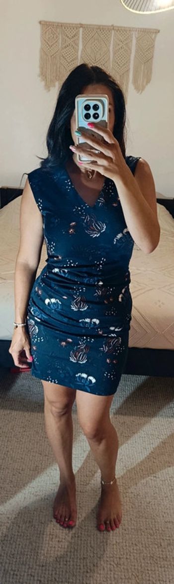 Robe d'été Kaffe bleu marine fleuri S