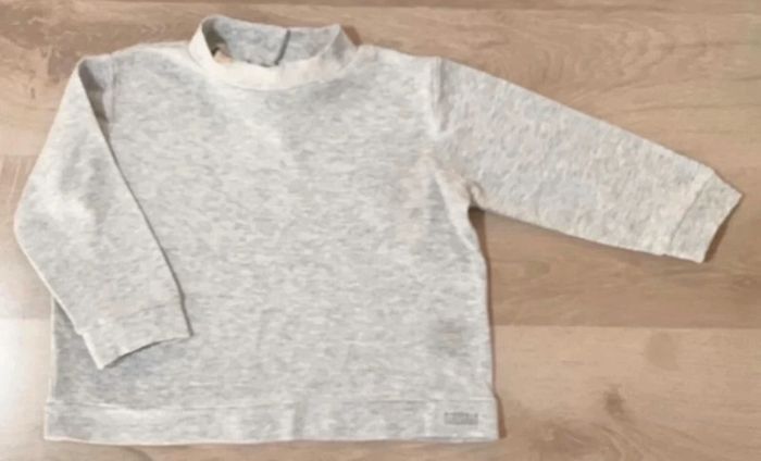 Col roulé t shirt Zara neuf gris 18/24 mois mixte forme sweat