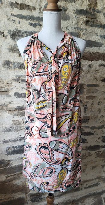 Robe d'été à motifs kaki rose terracota et jaune à motifs La Redoute Taille 40