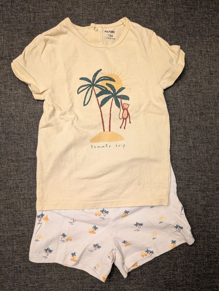 Lot de 3 pyjamas léger été - 12 mois - Multimarques - très bon état - photo numéro 6