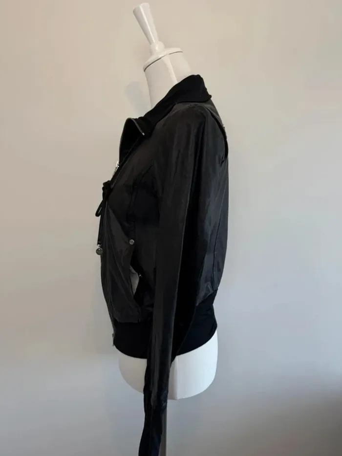 Veste en cuir Patrizia Pepe femme noire taille 40 fr, 44 italien - photo numéro 8