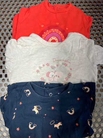 Lot 3 pyjamas bébé 1-3 mois – coton 2 neuf Kiabi