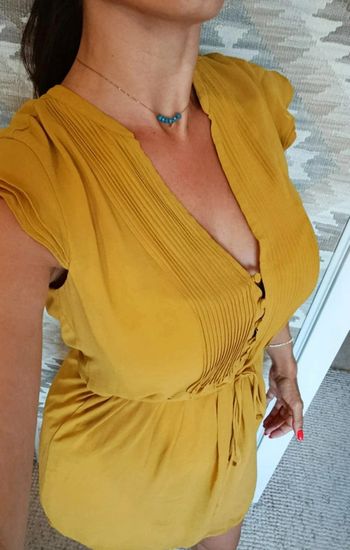 Robe d'été H&M jaune moutarde, en voile, légère, fluide M