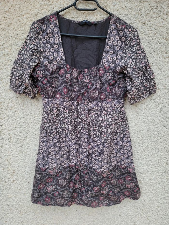 Robe d'été fleurie imprimée à motif grunge vintage ethnique