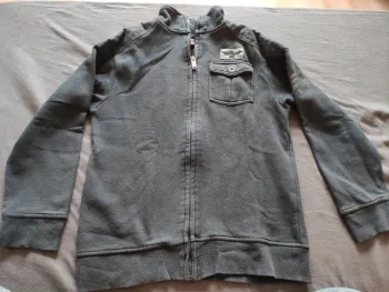 Veste zippée noire aigle