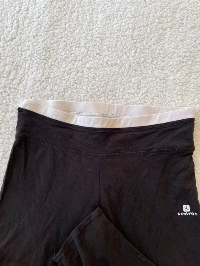 Legging pantalon de sport pantacourt noir blanc Domyos - photo numéro 4