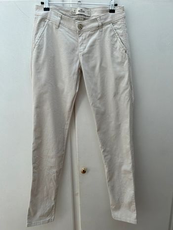Pantalon blanc cassé hollister - beige - w25l31 taille 36