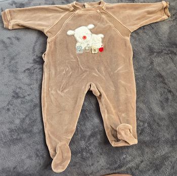 Pyjama effet velours marron 6 mois