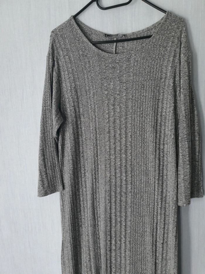 Robe pull gris chiné - photo numéro 2