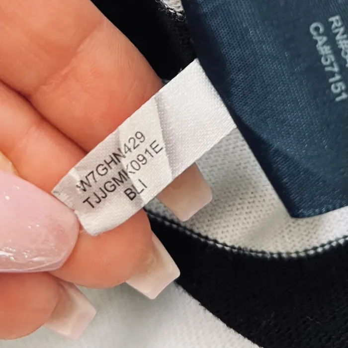 Pull (marinière) rayé noir et blanc manches courtes Tommy Hilfiger pour femme, taille 2XL (XXL) - photo numéro 4