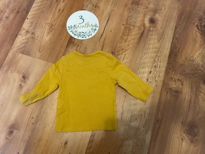T-shirt manches longues jaune taille 3 mois - photo numéro 3