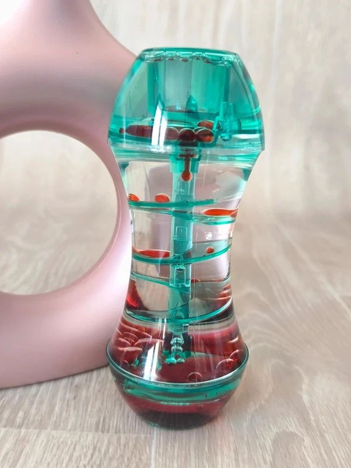 Sablier à huile en spirale apaisant vert et rouge - photo numéro 8
