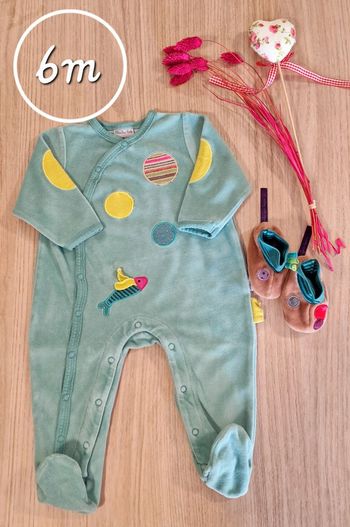 Ensemble mixte pyjama chausson Moulin Roty 6m