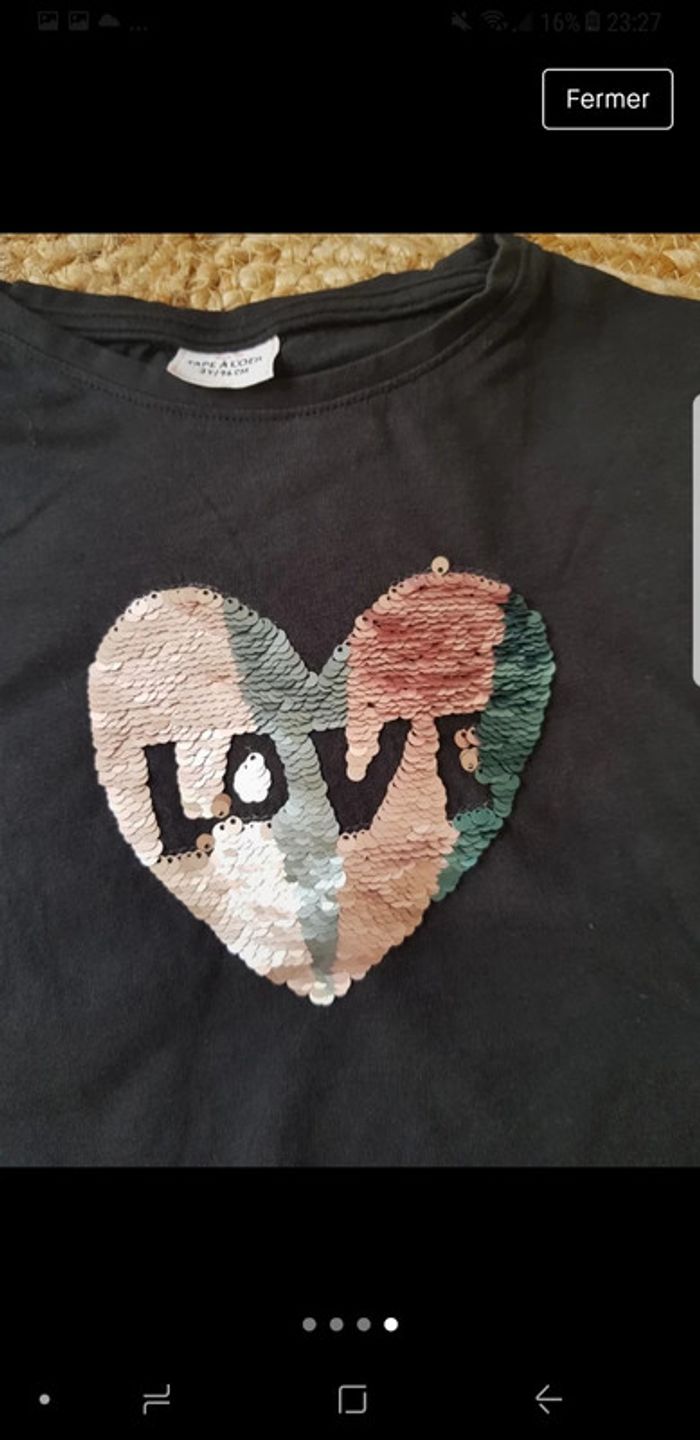 Tee shirt à sequins 3ans tape à l'œil neuf - photo numéro 2
