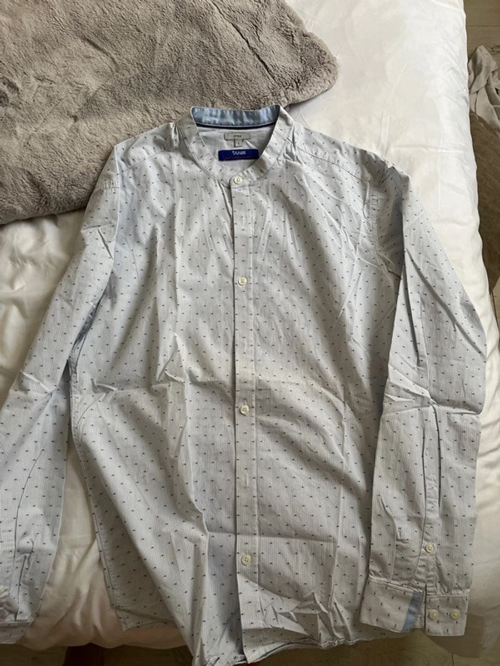 Chemise bleu homme à rayures bleu et blanc