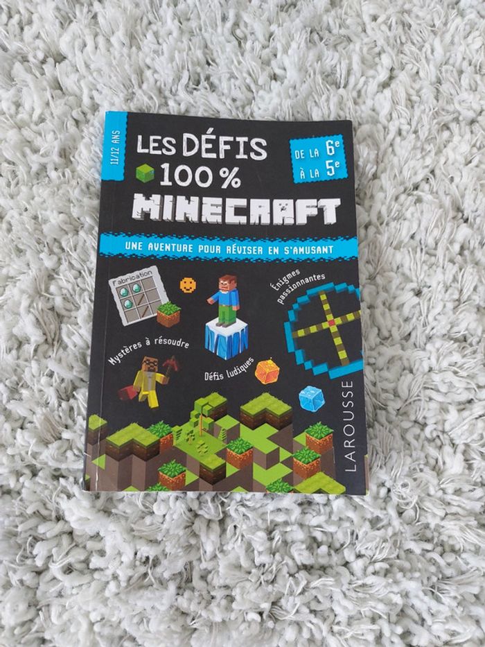 Livre "Les défis 100% Minecraft" de la 6ème à la 5ème (11-12 ans)