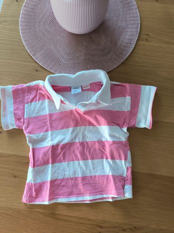 Polo mc rose et blanc Zara 2 ans
