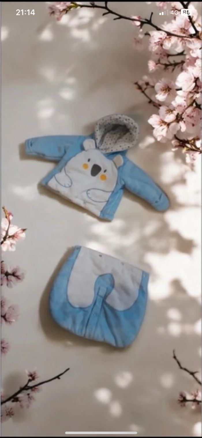 🎀 Adorable Combi Pilote détachable Bleu Ciel taille 1 mois🎀 - photo numéro 2