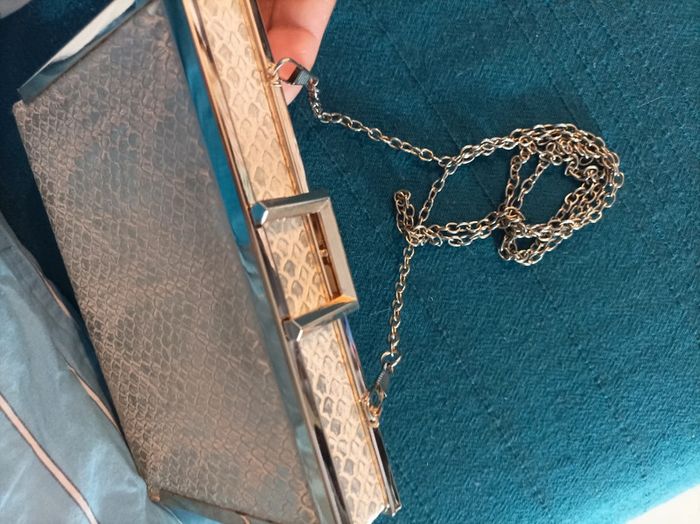 Pochette à fermoir en métal doré - photo numéro 3