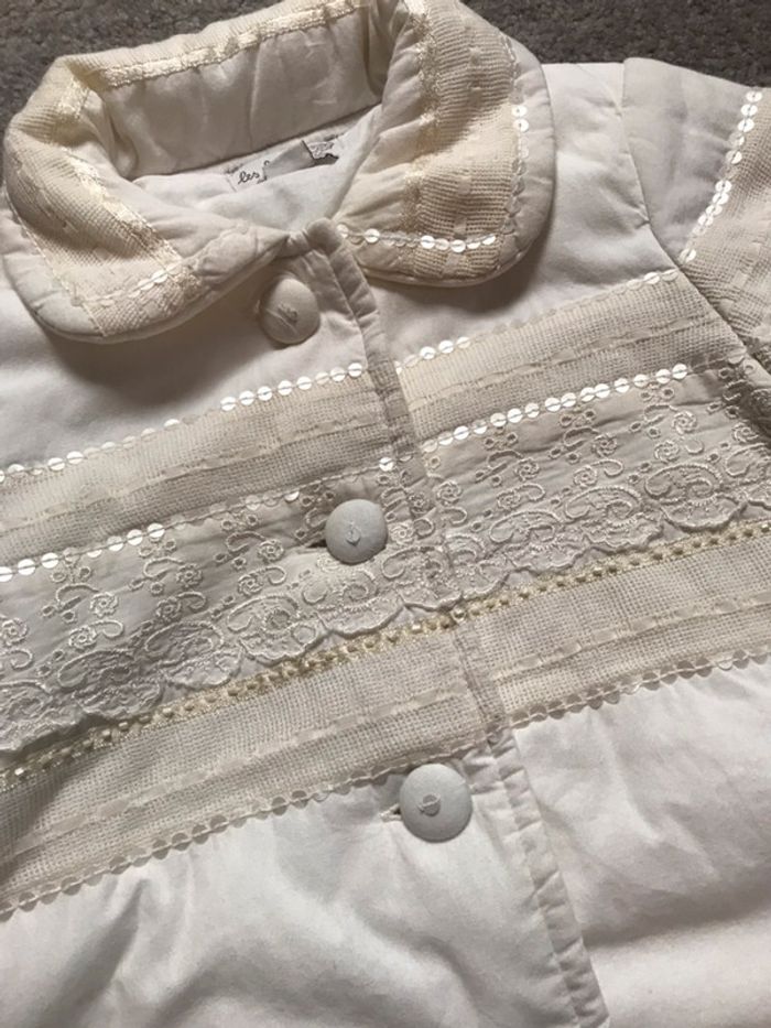 Beau manteau cérémonie blanc cassé fille 3 ans - photo numéro 2
