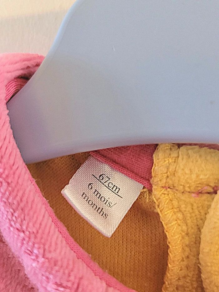 Pyjama vertbaudet rose et jaune Taille 6 mois - photo numéro 3