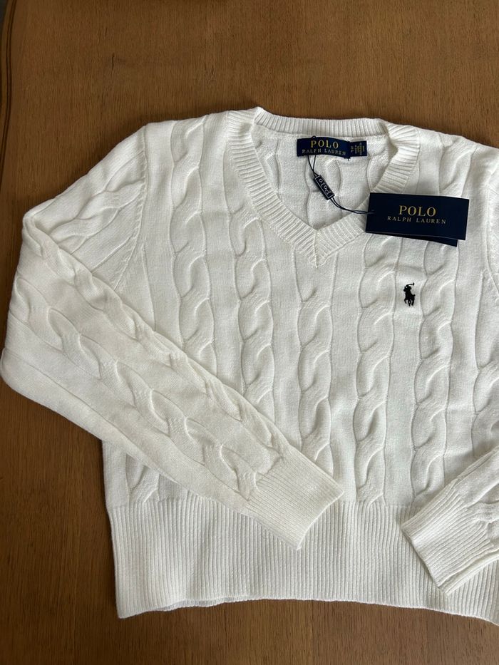 Pull torsadé Ralph Lauren col en V - photo numéro 2