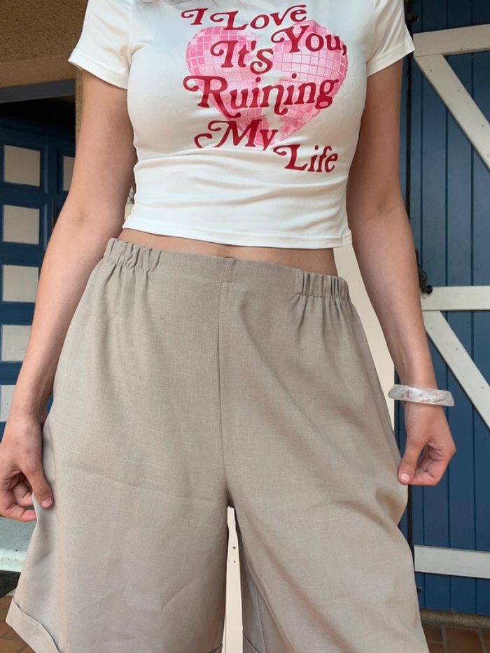 Tee-shirt fantaisie kitsch vintage coquette top court - photo numéro 2