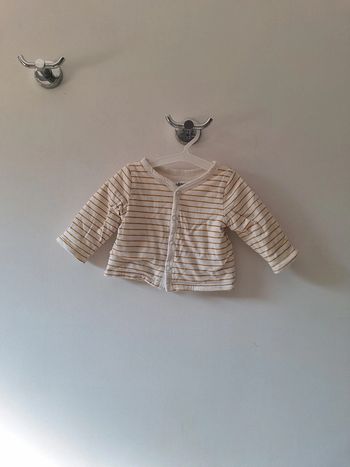 Gilet rayé blanc et jaune bébé garçon 3 mois gemo