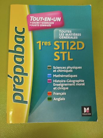 Prepabac Toutes les matières générales première STI2D et STL
