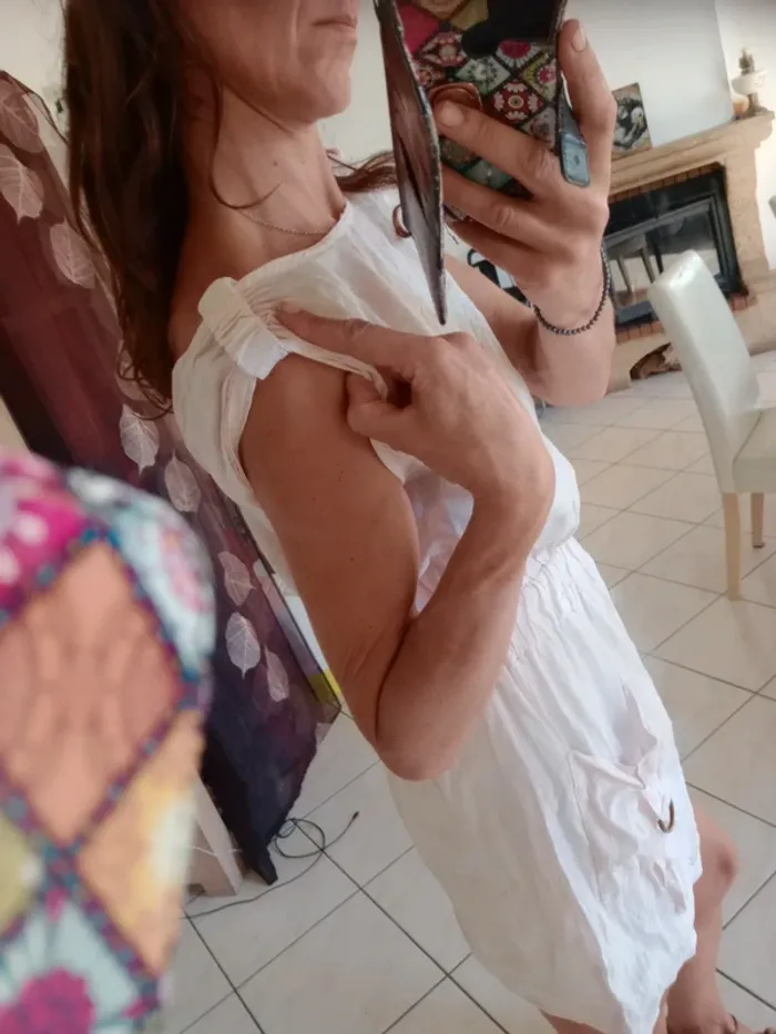 Robe  XS rose pâle lin c83 - photo numéro 7