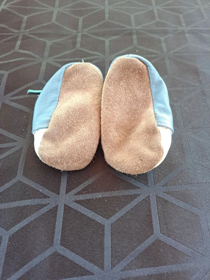 Chausson naissance bleu et blanc - photo numéro 5