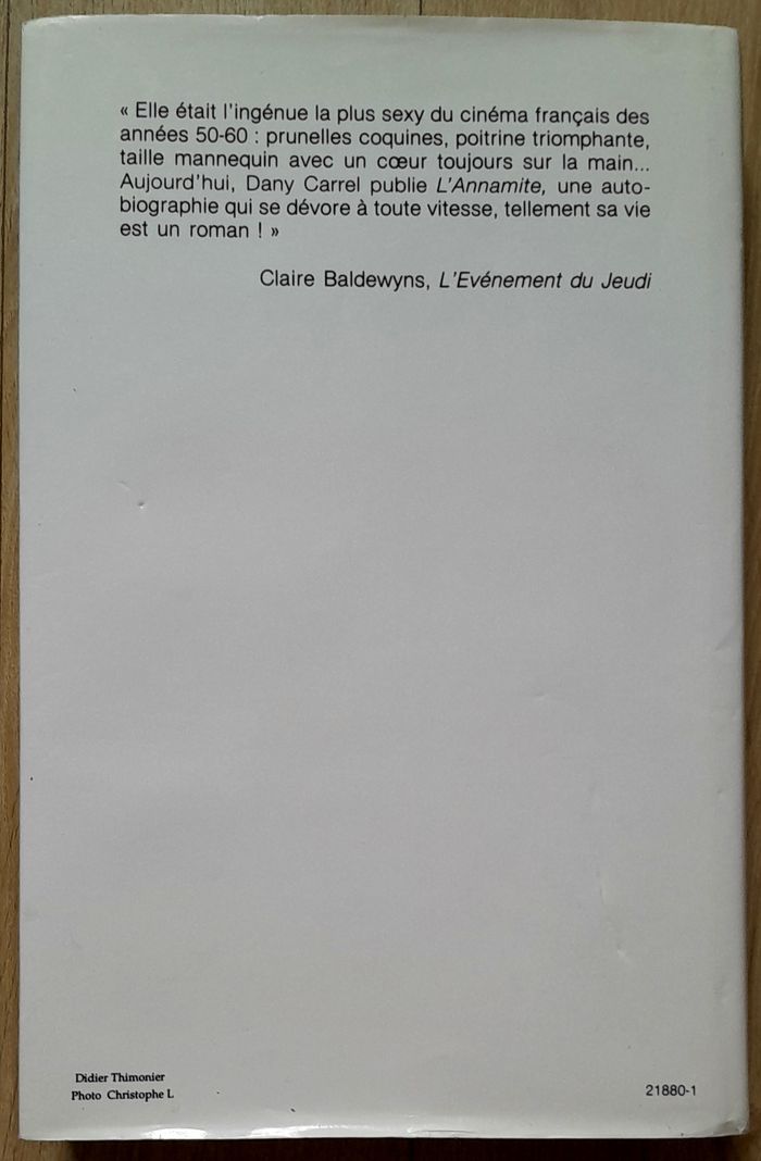 Dany Carrel l'Annamite (autobiographie) - photo numéro 3