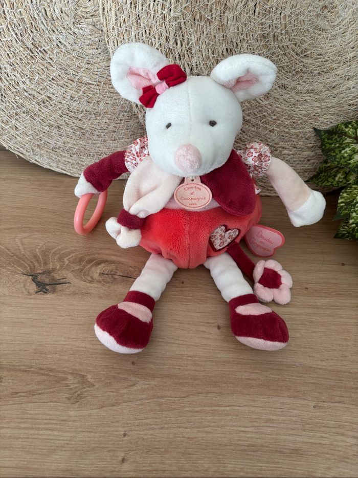 Doudou activité souris clémentine grelot anneau doudou et compagnie - photo numéro 2