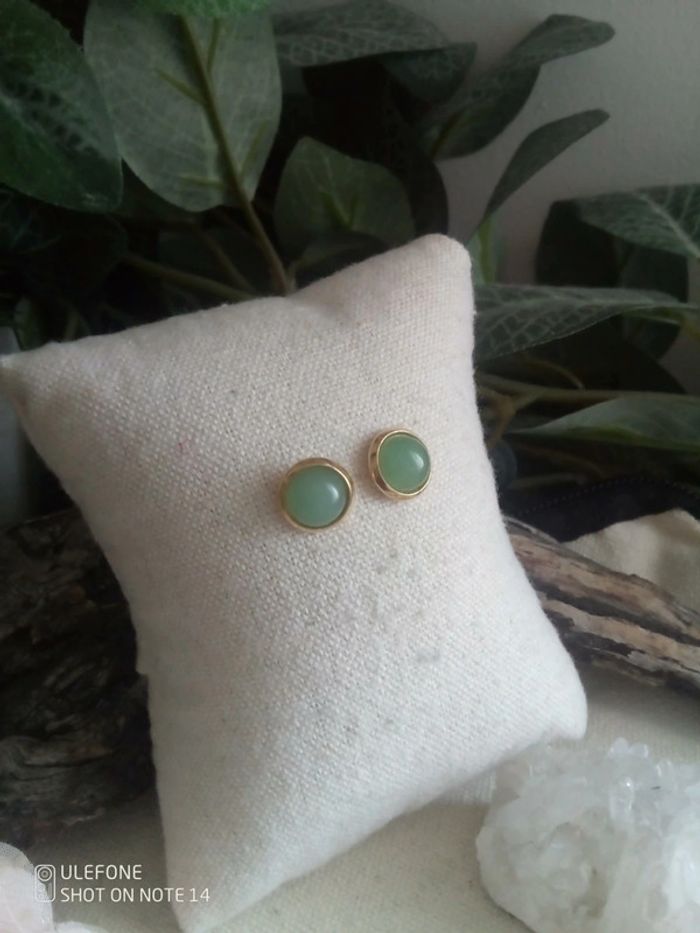 Boucles d'oreilles bohèmes pierres naturelles aventurine