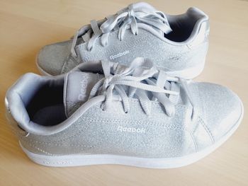 Baskets Reebok pailletée argentée