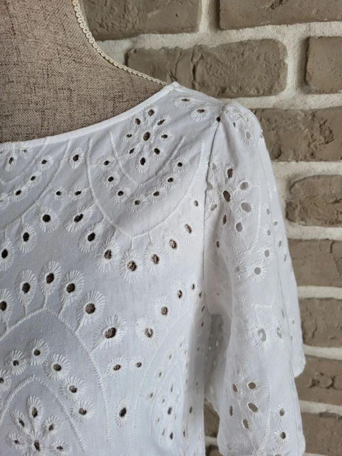 Haut romantique broderie anglaise - Massimo Dutti - photo numéro 4