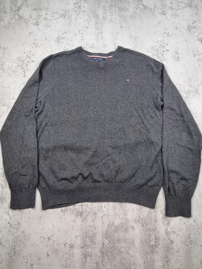Pull col V Tommy Hilfiger gris, L Hommes - photo numéro 4