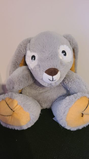 Peluche Bouillotte déhoussable Lapin - Made in France - Gris