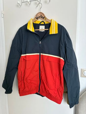 Coupe-vent bleu marine et rouge H&M Taille L